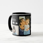 カスタム、黒、4つの写真のマグ マグカップ (正面左)