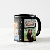 カスタム、黒、4つの写真のマグ マグカップ (正面右)