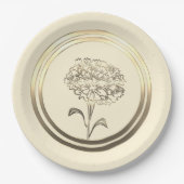 カスタム 1月 カーネーション ペーパープレート (正面)