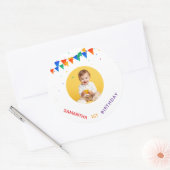 カスタム 1歳 2歳 3歳 10歳 20歳 誕生日パーティー ラウンドシール (封筒)