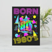カスタム 1980年代生まれ 80年代 レトロ クラス会 パーティー 招待状 (スタンド正面)
