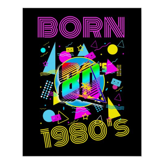カスタム 1980年代 誕生 80年代 レトロ ポスター (正面)