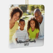 カスタム 2枚の写真(両面)ファミリ写真(黒) セラミックオーナメント (右)