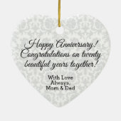 カスタム- 20th Emerald Jewel Damask Anniversary セラミックオーナメント (裏面)