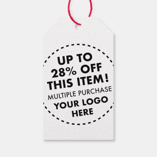 カスタム 28%オフ まとめ買い 割引 赤いひも 紙 Kraft ギフトタグ (裏面)