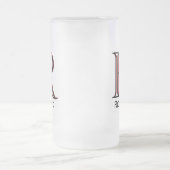 カスタム 3色のモノグラムの名 フロストグラスビールジョッキ (中央)