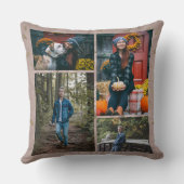 カスタム/4つの写真のコラージュの魅力のばら色の陸軍少佐の階級章 クッション (裏面)