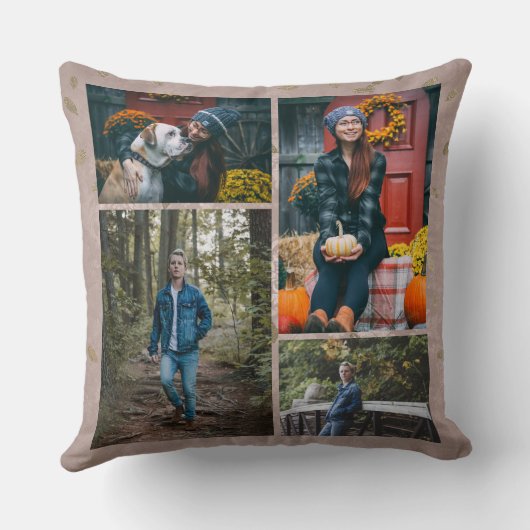 カスタム/4つの写真のコラージュの魅力のばら色の陸軍少佐の階級章 クッション (裏面)