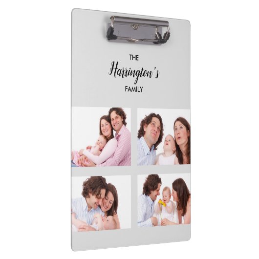 カスタム 4ファミリフォトコラージュ長方形フレーム クリップボード (右)