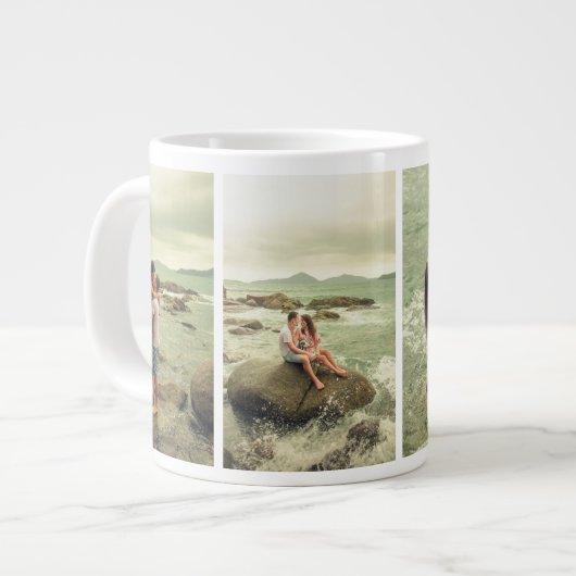 カスタム 4フォトコラージュコーヒーマグ ジャンボコーヒーマグカップ (正面左)