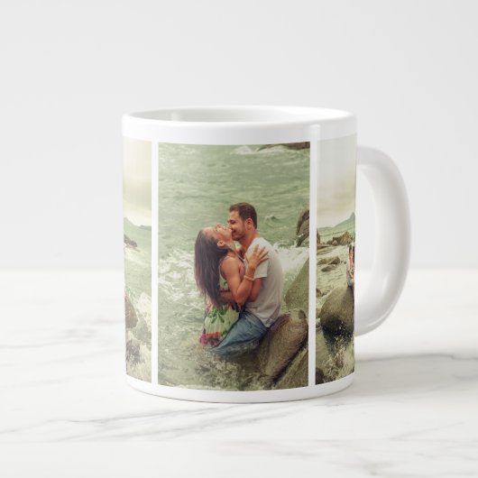 カスタム 4フォトコラージュコーヒーマグ ジャンボコーヒーマグカップ (正面右)