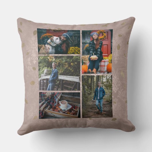 カスタム/5つの写真のコラージュの魅力のばら色の陸軍少佐の階級章 クッション (裏面)