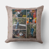 カスタム/5つの写真のコラージュの魅力のばら色の陸軍少佐の階級章 クッション (正面)