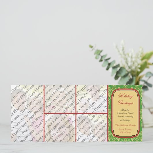 カスタム 5フォトクリスマスホリデーグリーティングカード シーズンカード (スタンド正面)