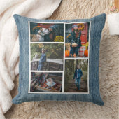 カスタム/5フォトコラージュデニムブルージーンズ クッション (ブランケット)