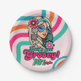 カスタム 70年代 レトロ ディスコ バースデー ブギ― グルーヴィー ペーパープレート