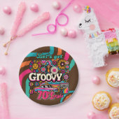 カスタム 70年代 レトロ ディスコ バースデー ブギ グルーヴィー ペーパープレート (パーティー)