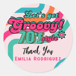 カスタム 70年代 レトロ ディスコ バースデー ブギ グルーヴィー ラウンドシール