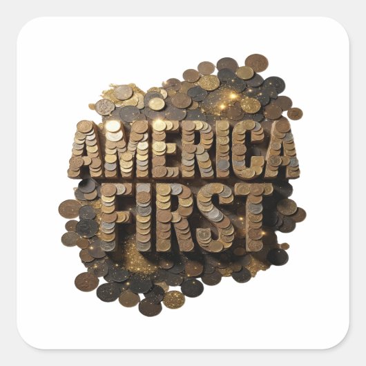 カスタム AMERICA FIRST デカール アート スクエアシール (正面)