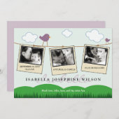 : カスタム: Clotheslineの誕生の発表 案内状 (正面/裏面)