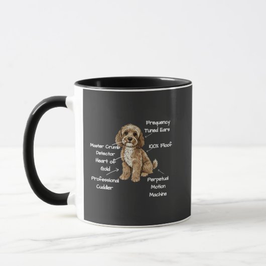 カスタム Cockapoo 愛好家のためのキュートな解剖学デザイン マグカップ (左)