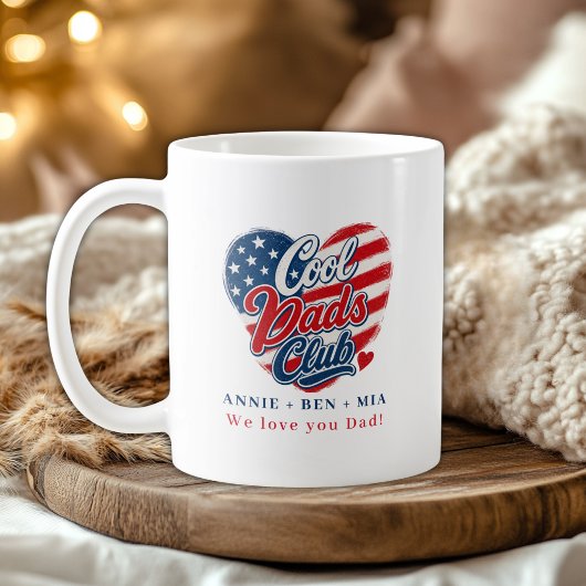 カスタム "Cool Dads Club" ハート愛国 コーヒーマグカップ