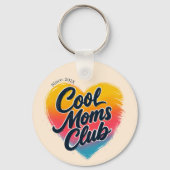 カスタム "Cool Moms Club" ハートの写真 キーホルダー (正面)