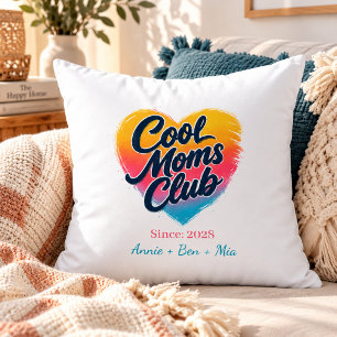 カスタム "Cool Moms Club" ハート クッション