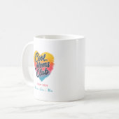カスタム "Cool Moms Club" ハート コーヒーマグカップ (正面左)