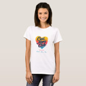 カスタム "Cool Moms Club" ハート Tシャツ (正面フル)