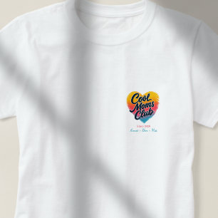 カスタム "Cool Moms Club" ハート Tシャツ