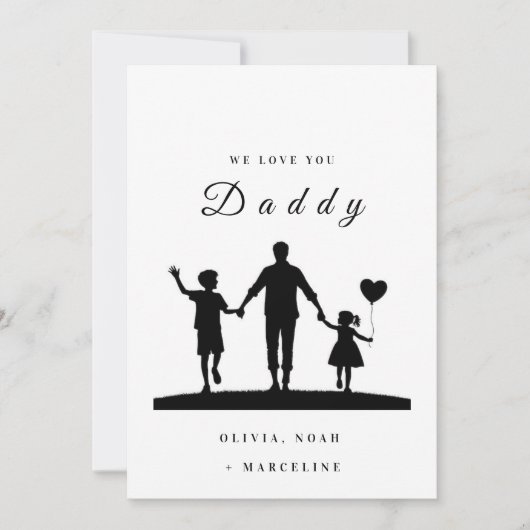 カスタム“Daddy大好き”のシルエットアート セーブザデート (正面)