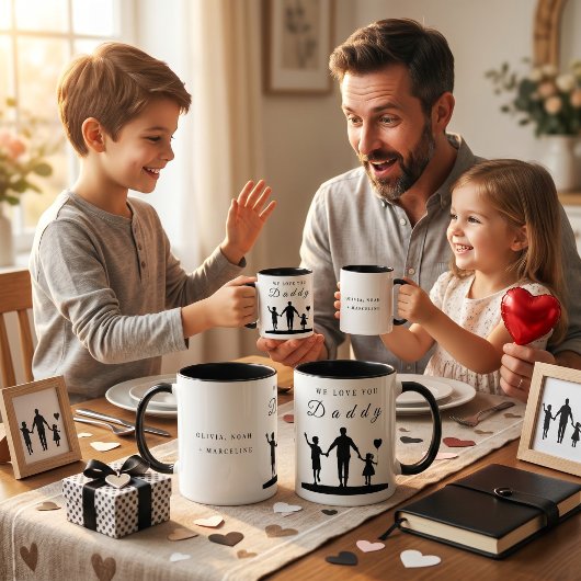 カスタム“Daddy大好き”のシルエットアート マグカップ