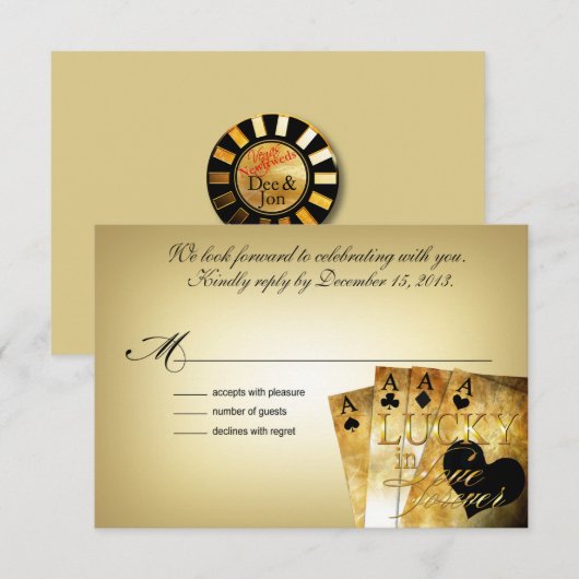 ::カスタム:: Dee & Jon Las Vegas RSVP 5x3.5 (正面/裏面)