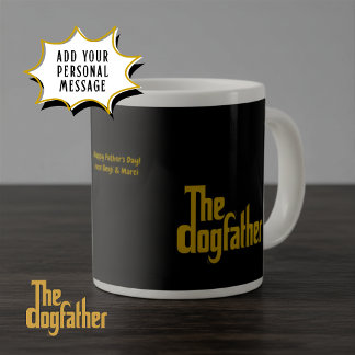 カスタム Dogfather - 犬のお父さん 父の日ギフト ジャンボコーヒーマグカップ