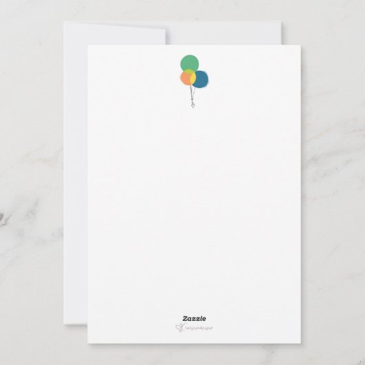 [カスタム/EN]おめでとう気球ラットマウスかわいい シーズンカード (裏面)