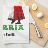 カスタム、Euskal Herriaの伝統的なバスクの踊り: キッチンタオル (四つ折り)