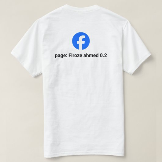 カスタム Facebook ページロゴと名前 個人化可能 Tシャツ (デザイン裏面)