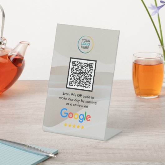カスタム Google レビュー QRコード アクリルサイン 台座サイン (インサイチュ)