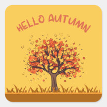 カスタム "Hello Autumn" カラフルな紅葉
