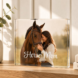 カスタム Horse Mom Established モダンスクリプト フォトブロック