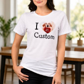 カスタム I Love ペット Tシャツ 犬の写真を追加 ギフト ペット