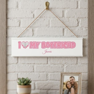カスタム I Love My Boyfriend – 写真と名前を追加 サインプレート