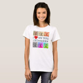カスタム I LOVE MY DOG ポップアート ペット愛好家 Tシャツ (正面フル)