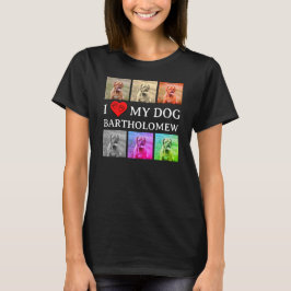 カスタム I LOVE MY DOG ポップアート ペット愛好家 Tシャツ