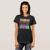 カスタム I LOVE MY DOG ポップアート ペット愛好家 Tシャツ (正面フル)