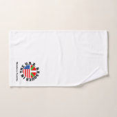 カスタム、Ikurriña + 米国の旗"米国のバスク人": バスタオルセット (ハンドタオル)