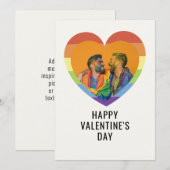 カスタム LGBT バレンタインデー エレガント ハート フォト シーズンカード (正面/裏面)