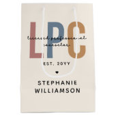 カスタム LPC ライセンスプロフェッショナルカウンセラー ミディアムペーパーバッグ (裏面)