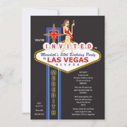 カスタム- Meredith第50 招待状 (正面)